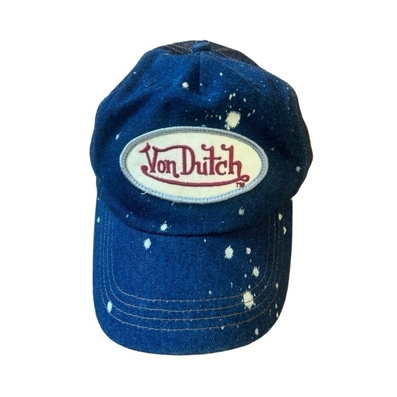 Von Dutch Original Denim Snapback Trucker Hat EUC - Picture 2 of 5